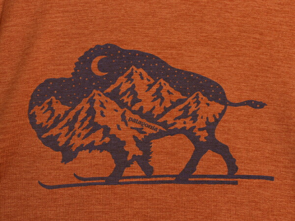 パタゴニア キャプリーン プリント 長袖 Tシャツ メンズ S / 18年製 Patagonia ロンT ワンポイント アンダーシャツ ストレッチ カットソー
