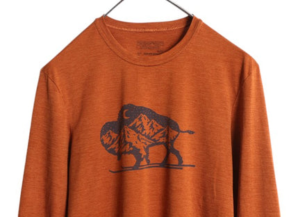 パタゴニア キャプリーン プリント 長袖 Tシャツ メンズ S / 18年製 Patagonia ロンT ワンポイント アンダーシャツ ストレッチ カットソー