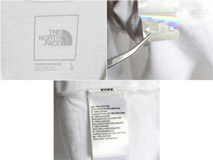 ノースフェイス 両面 プリント 長袖 Tシャツ メンズ レディース L 古着 The North Face アウトドア ロンT ボックスロゴ バックプリント 白