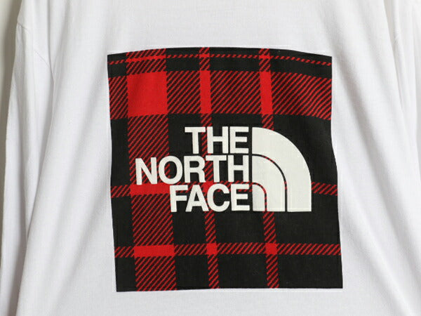 ノースフェイス 両面 プリント 長袖 Tシャツ メンズ レディース L 古着 The North Face アウトドア ロンT ボックスロゴ バックプリント 白