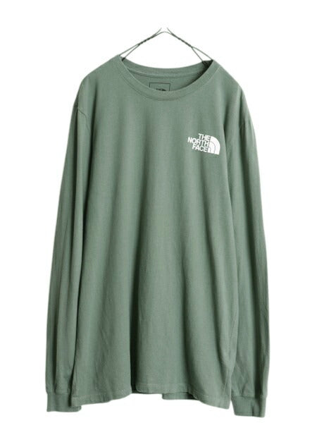 ノースフェイス 両面 プリント 長袖 Tシャツ メンズ L / The North Face アウトドア ロンT ロゴT ボックスロゴ バックプリント カットソー