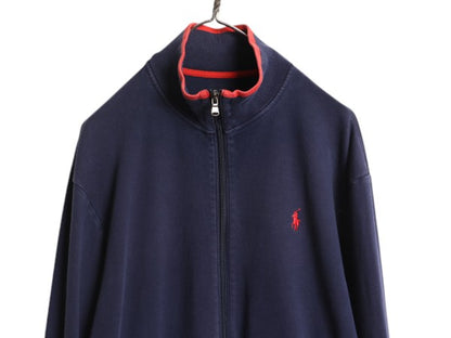 ポロ ラルフローレン トラック ジャケット メンズ L / 古着 フルジップ ストレッチ ジャージ ブルゾン ジャンパー ハイネック ワンポイント