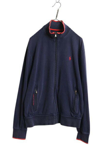 ポロ ラルフローレン トラック ジャケット メンズ L / 古着 フルジップ ストレッチ ジャージ ブルゾン ジャンパー ハイネック ワンポイント