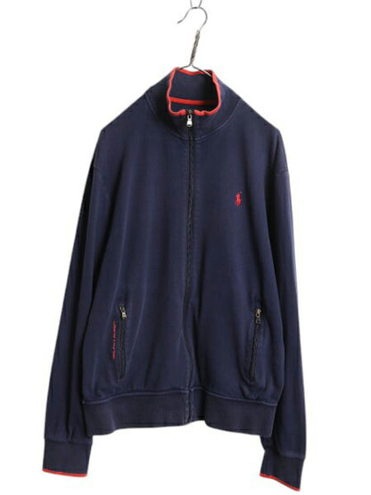 ポロ ラルフローレン トラック ジャケット メンズ L / 古着 フルジップ ストレッチ ジャージ ブルゾン ジャンパー ハイネック ワンポイント