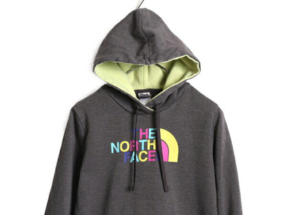 US企画 ノースフェイス プリント スウェット フード パーカー レディース S 古着 The North Face プルオーバー 裏起毛 トレーナー 2トーン