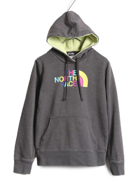 US企画 ノースフェイス プリント スウェット フード パーカー レディース S 古着 The North Face プルオーバー 裏起毛 トレーナー 2トーン