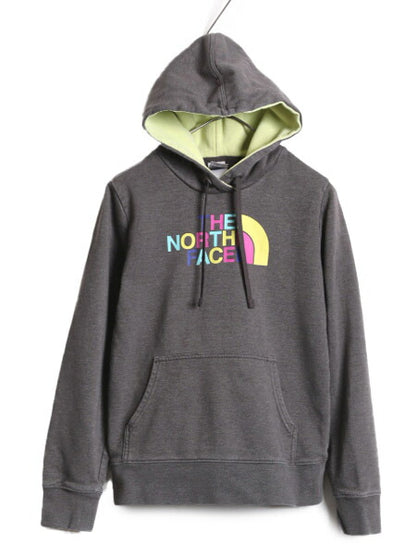 US企画 ノースフェイス プリント スウェット フード パーカー レディース S 古着 The North Face プルオーバー 裏起毛 トレーナー 2トーン