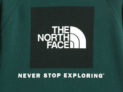 US企画 ノースフェイス 両面 プリント スウェット フード パーカー レディース М 古着 The North Face プルオーバー 裏起毛 トレーナー 緑