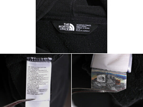ノースフェイス プリント スウェット フード パーカー レディース M / 古着 The North Face アウトドア トレーナー 裏起毛 プルオーバー 黒