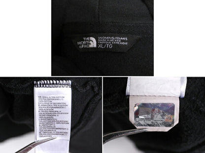 US企画 ノースフェイス プリント スウェット フード パーカー レディース XL 古着 The North Face アウトドア トレーナー 裏起毛 ブラック