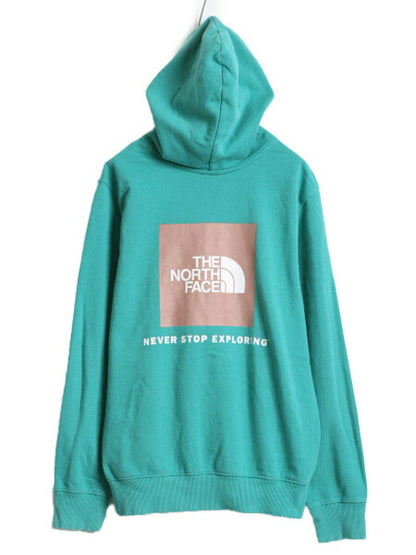 US企画 ノースフェイス 両面 プリント スウェット フード パーカー メンズ М The North Face 裏起毛 トレーナー アウトドア プルオーバー
