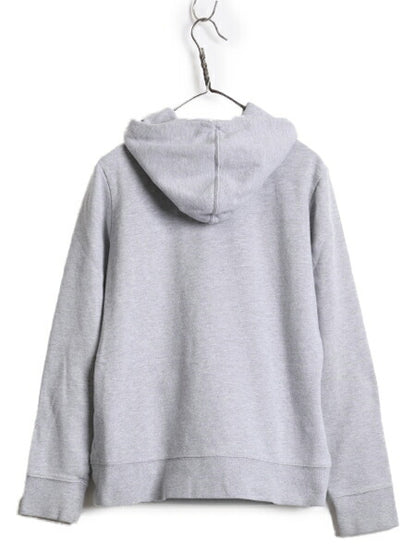 ノースフェイス プリント スウェット フード パーカー レディース M 程 The North Face プルオーバー 裏起毛 トレーナー アウトドア グレー