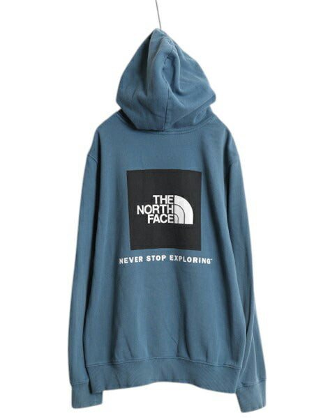 US企画 ノースフェイス 両面 プリント スウェット フード パーカー メンズ М The North Face プルオーバー トレーナー アウトドア 裏起毛