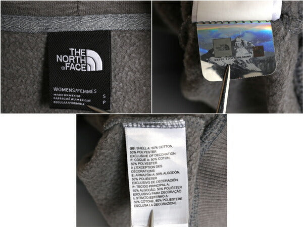 ノースフェイス プリント スウェット フード パーカー レディース S / 古着 The North Face プルオーバー 裏起毛 トレーナー スエット 灰