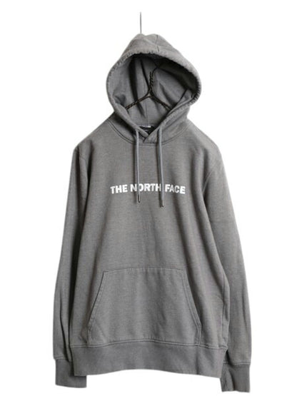 ノースフェイス プリント スウェット フード パーカー レディース S / 古着 The North Face プルオーバー 裏起毛 トレーナー スエット 灰