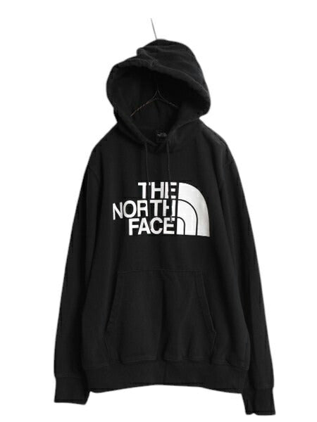 ノースフェイス プリント スウェット フード パーカー メンズ М 黒 The North Face アウトドア トレーナー プルオーバー 裏起毛 ブラック