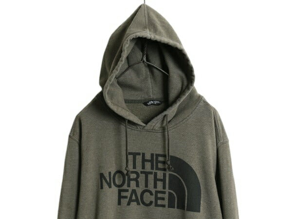 ノースフェイス プリント スウェット フード パーカー メンズ XL / 古着 The North Face プルオーバー 裏起毛 トレーナー アウトドア 薄手