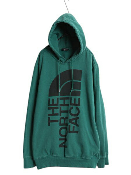 ノースフェイス プリント スウェット フード パーカー メンズ XL / The North Face プルオーバー 裏起毛 トレーナー アウトドア グリーン