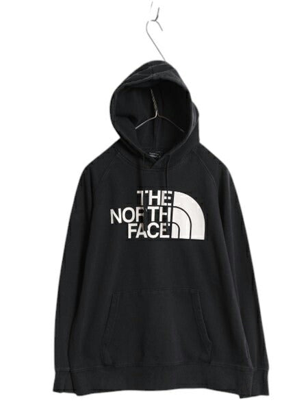 ノースフェイス プリント スウェット フード パーカー レディース М The North Face アウトドア トレーナー プルオーバー 裏起毛 ブラック