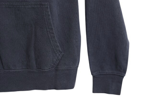 ノースフェイス プリント スウェット フード パーカー メンズ S 古着 The North Face プルオーバー 裏起毛 トレーナー アウトドア 薄手 紺