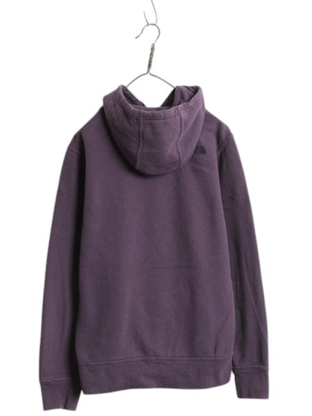 US企画 ノースフェイス プリント スウェット フード パーカー メンズ М / 古着 The North Face プルオーバー トレーナー 裏起毛 パープル