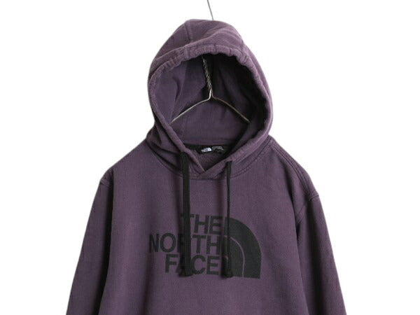 US企画 ノースフェイス プリント スウェット フード パーカー メンズ М / 古着 The North Face プルオーバー トレーナー 裏起毛 パープル