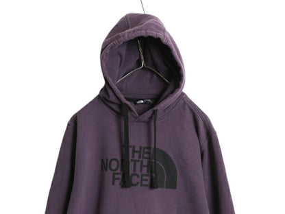 US企画 ノースフェイス プリント スウェット フード パーカー メンズ М / 古着 The North Face プルオーバー トレーナー 裏起毛 パープル