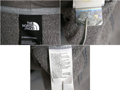 ノースフェイス プリント スウェット フード パーカー レディース L 古着 The North Face プルオーバー トレーナー 裏起毛 アウトドア 灰