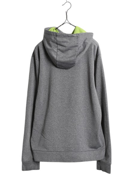 ノースフェイス プリント フード パーカー メンズ М / The North Face プルオーバー ストレッチ ジャージ 素材 アウトドア ツートン 灰 緑