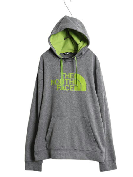 ノースフェイス プリント フード パーカー メンズ М / The North Face プルオーバー ストレッチ ジャージ 素材 アウトドア ツートン 灰 緑
