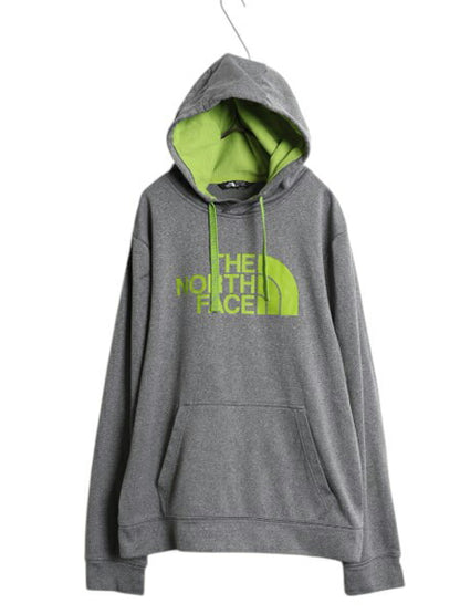 ノースフェイス プリント フード パーカー メンズ М / The North Face プルオーバー ストレッチ ジャージ 素材 アウトドア ツートン 灰 緑