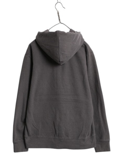 ノースフェイス フルジップ スウェット フード パーカー メンズ L 古着 The North Face アウトドア トレーナー 裏起毛 ワンポイント グレー