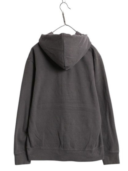 ノースフェイス フルジップ スウェット フード パーカー メンズ L 古着 The North Face アウトドア トレーナー 裏起毛 ワンポイント グレー