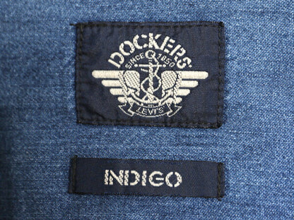 90s ドッカーズ リーバイス ボタンダウン 長袖 デニム シャツ メンズ L 90年代 DOCKERS LEVIS オールド ポケット付き ワンポイント 濃紺 BD