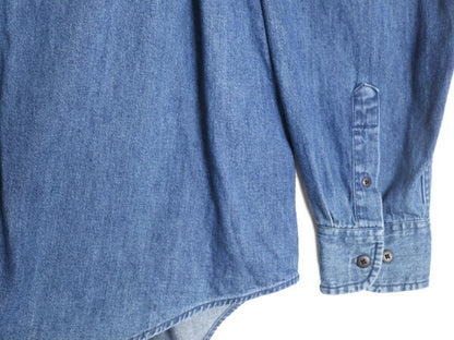 90s ドッカーズ リーバイス ボタンダウン 長袖 デニム シャツ メンズ L 90年代 DOCKERS LEVIS オールド ポケット付き ワンポイント 濃紺 BD