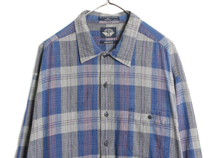 90s ドッカーズ リーバイス チェック 長袖 シャツ メンズ XL 古着 90年代 オールド LEVIS DOCKERS ポケット付き マルチカラー大きいサイズ