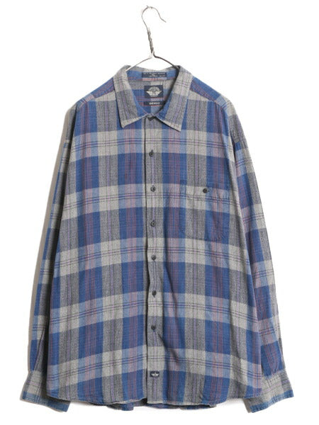 90s ドッカーズ リーバイス チェック 長袖 シャツ メンズ XL 古着 90年代 オールド LEVIS DOCKERS ポケット付き マルチカラー大きいサイズ
