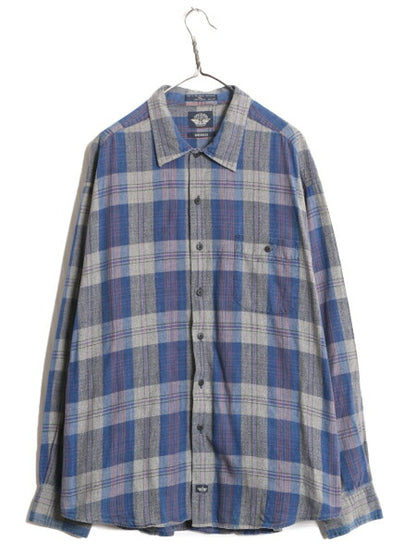 90s ドッカーズ リーバイス チェック 長袖 シャツ メンズ XL 古着 90年代 オールド LEVIS DOCKERS ポケット付き マルチカラー大きいサイズ