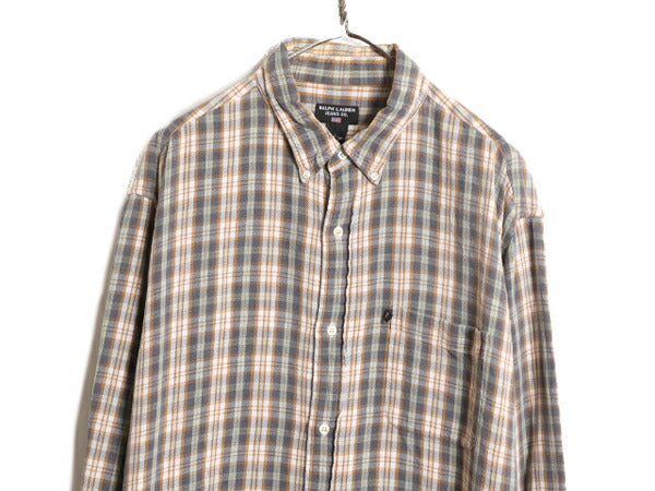 ラルフローレン チェック ボタンダウン フランネル シャツ レディース L 古着 ポロ POLO JEANS Co 長袖シャツ BD ネルシャツ マルチカラー