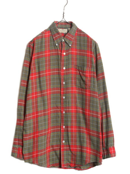 80s USA製 エルエルビーン チェック ボタンダウン フランネル シャツ メンズ M 古着 80年代 ヴィンテージ LLBean 長袖シャツ ネルシャツ BD