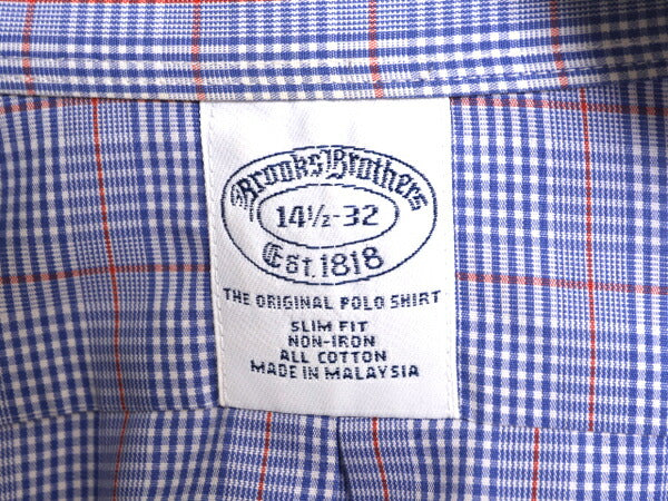 ブルックスブラザーズ チェック ボタンダウン 長袖 シャツ メンズ S 程 古着 Brooks Brothers ピマ コットン ノーアイロン スリム フィット