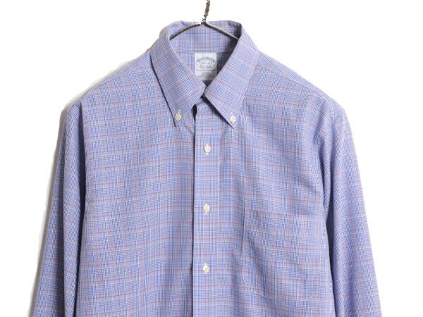 ブルックスブラザーズ チェック ボタンダウン 長袖 シャツ メンズ S 程 古着 Brooks Brothers ピマ コットン ノーアイロン スリム フィット