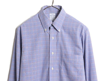 ブルックスブラザーズ チェック ボタンダウン 長袖 シャツ メンズ S 程 古着 Brooks Brothers ピマ コットン ノーアイロン スリム フィット