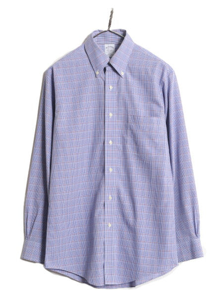 ブルックスブラザーズ チェック ボタンダウン 長袖 シャツ メンズ S 程 古着 Brooks Brothers ピマ コットン ノーアイロン スリム フィット