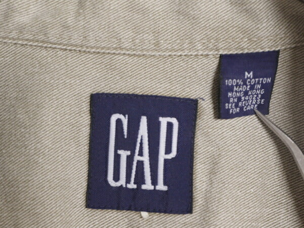 90s OLD GAP カラー デニム 長袖 ボタンダウン シャツ メンズ М / 90年代 オールド ギャップ ヘビーウェイト コットン 長袖シャツ 紺タグ