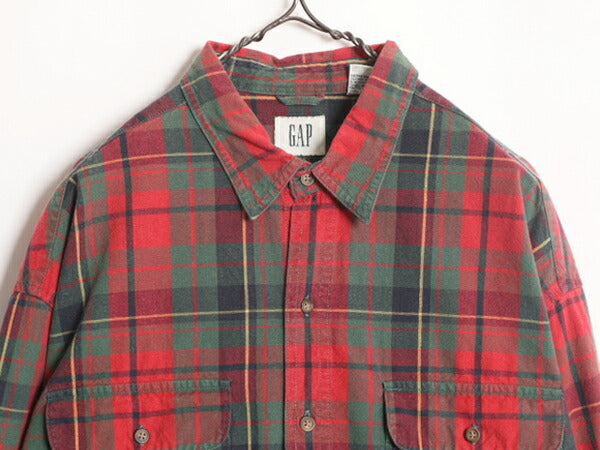 00s OLD GAP チェック 長袖 シャツ メンズ L / 古着 00年代 オールド ギャップ コットン 長袖シャツ ポケット付き マルチカラー カジュアル
