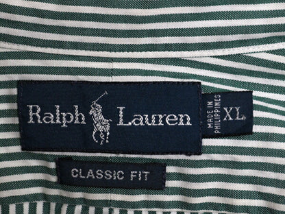 90s ラルフローレン ストライプ オックスフォード 長袖 ボタンダウン シャツ メンズ XL オールド ポロ 長袖シャツ ワイシャツ コットン BD