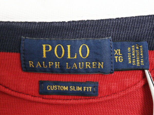 ポロ ラルフローレン ボーダー 長袖 ラガーシャツ メンズ XL ラグビー 長袖シャツ ポロシャツ ヘビーウェイト ツートン 大きいサイズ 細身