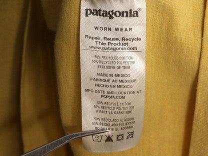 19年製 パタゴニア 両面 プリント 半袖 Tシャツ メンズ М / 古着 Patagonia アウトドア P6 ボックスロゴ バックプリント クルーネック 黄