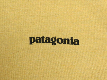 19年製 パタゴニア 両面 プリント 半袖 Tシャツ メンズ М / 古着 Patagonia アウトドア P6 ボックスロゴ バックプリント クルーネック 黄
